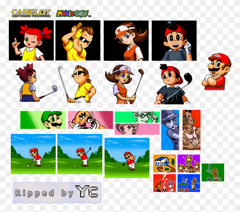 794x698 Intro Mario Golf Game Boy Characters, Person, Human, Comics HD PNG Download