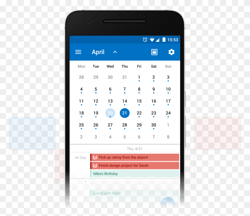 1500x1284 Introducing The Wunderlist Calendar App For Outlook Outlook 365 Mobiel Agenda, Text, Mobile Phone, Phone HD PNG Download