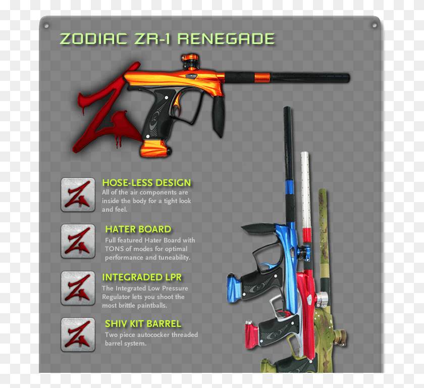 688x708 Introducing The Zodiac Renegade Zr 1 Top Shelf Electro Spool Valve Paintball, Poster, Advertisement, Text HD PNG Download