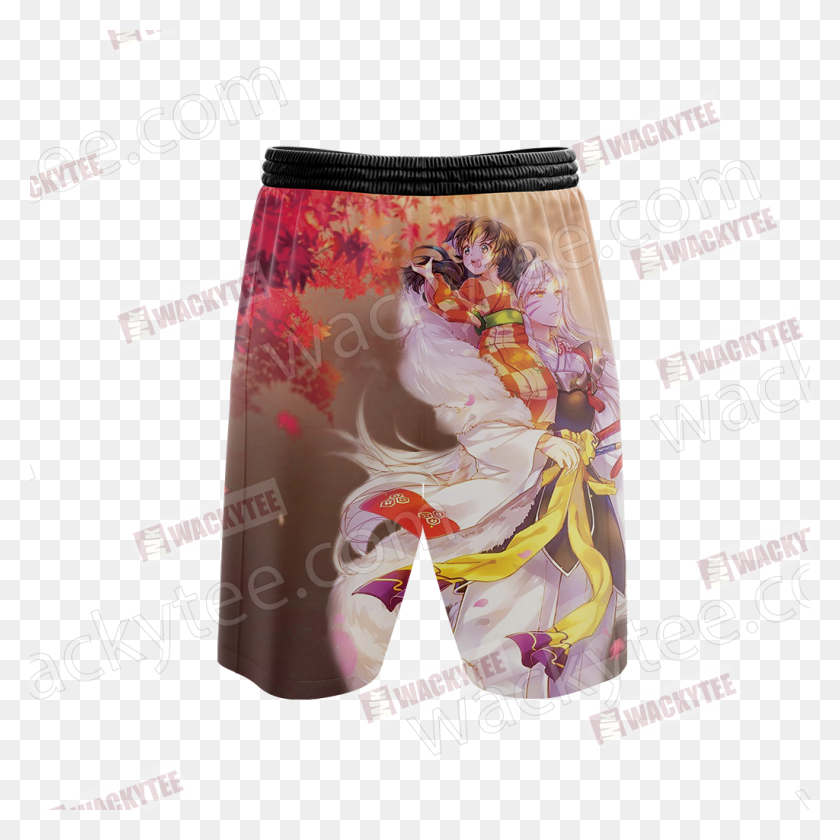 1024x1024 Inuyasha Sesshomaru And Rin 3d Beach Shorts Fullprinted, Clothing, Apparel, Diaper HD PNG Download