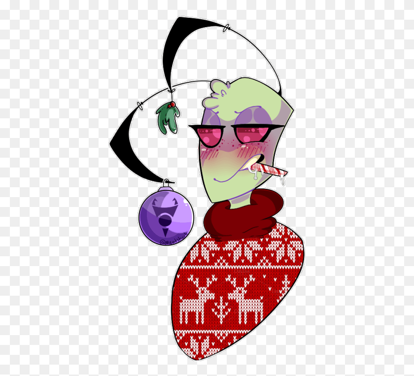403x703 Invader Zim Christmas Invader Zim Gir Christmas, Mouth, Lip, Ornament HD PNG Download
