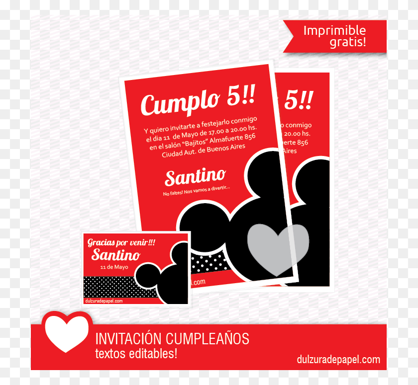 715x715 Invitaciones Estilo Mickey Para Imprimir Gratis Texto Para Invitacion De, Advertisement, Flyer, Poster HD PNG Download