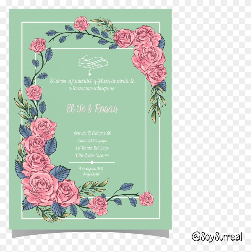 2355x2366 Invitation Card Floribunda, Envelope, Floral Design, Pattern HD PNG Download