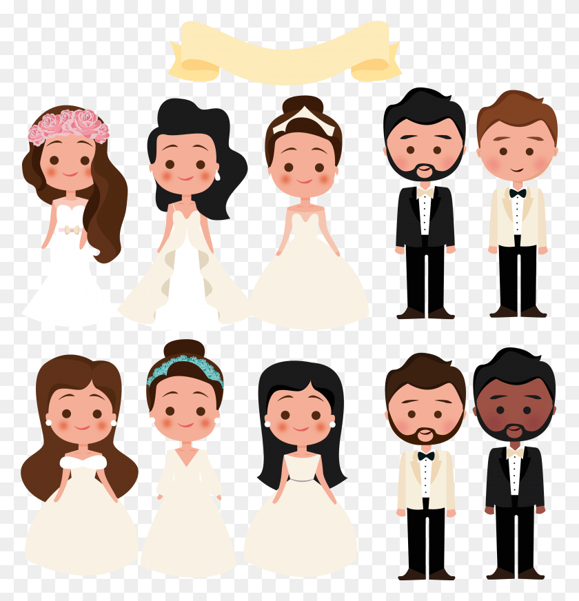 4423x4610 Invitation Euclidean Vector Bride Engagement Dress Wedding Man Cartoon, Person, Human, People HD PNG Download
