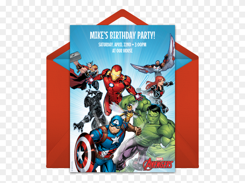 525x567 Invitation Party Avengers, Person, Human, Book HD PNG Download