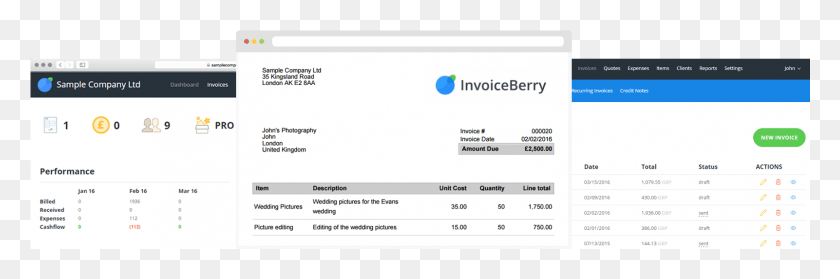 1601x450 Invoiceberry Dashboard Invoice Tracking Software Free, Text, Word HD PNG Download