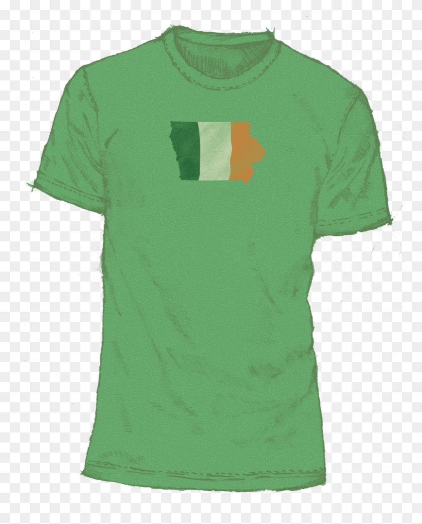 803x1011 Iowa Irish Flag Tee Active Shirt, Clothing, Apparel, Sleeve HD PNG Download