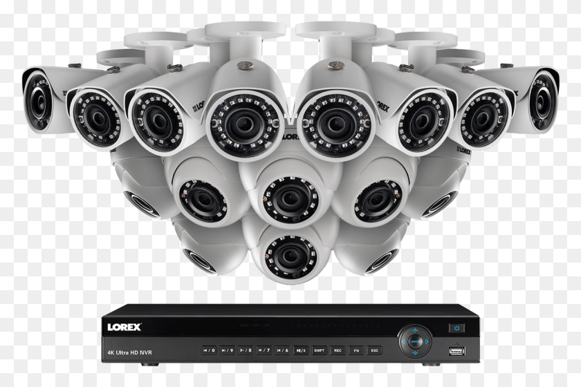 1181x758 Ip Security Camera System With 16 Outdoor Cameras Closed Circuit Television, Machine, Engine, Motor HD PNG Download