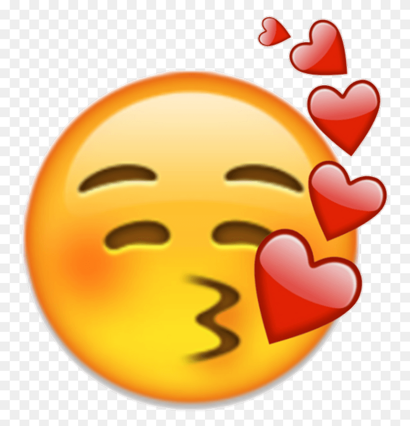753x813 Iphone Sticker Blushing Kissing Emoji, Heart, Egg, Food HD PNG Download