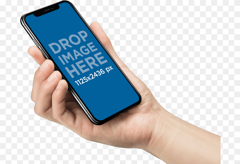 703x573 Iphone X Mockup Being Held By A Hand Iphone X Mockup Gimp, Electronics, Mobile Phone, Phone Sticker PNG