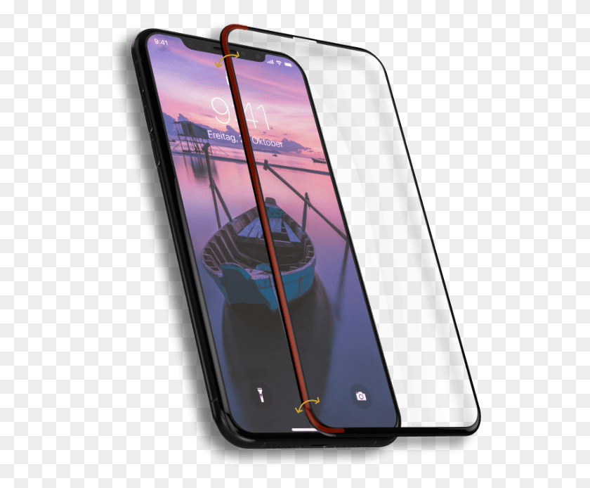 530x634 Iphone Xr Schutzfolie Iphone X Mit Schutzfolie, Мобильный Телефон, Телефон, Электроника Png Скачать