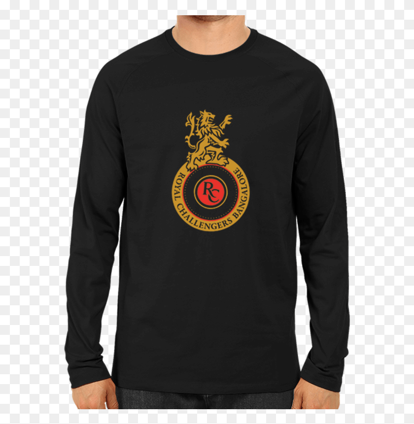 581x801 Ipl 08 Royal Challengers Bangalore Full Sleeve Black Joker 2019 T Shirt, Clothing, Apparel, Long Sleeve HD PNG Download