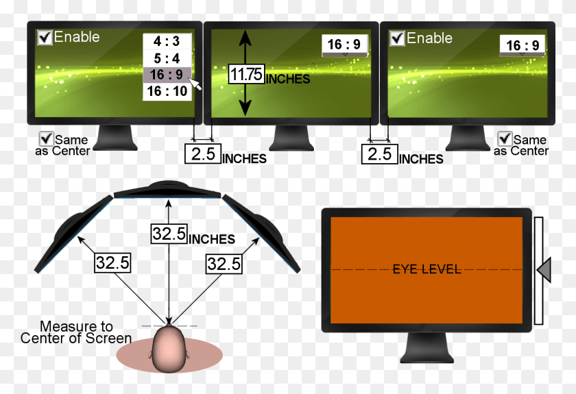 1325x876 Iracing Fov Calculators Triple Screen Iracing, Monitor, Electronics, Display HD PNG Download