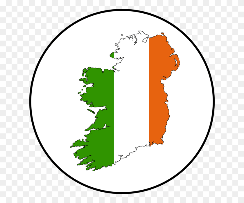 640x640 Ирландия Ирландская Карта Ирландии Флаг Национальный Значок Страны Карта Ирландии, Номер, Символ, Текст Hd Png Скачать