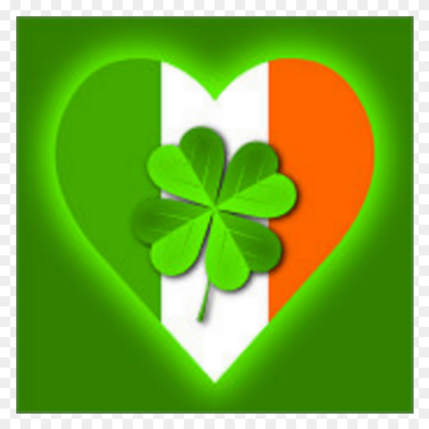899x899 Ирландский Флаг В Форме Сердца Зеленый Оранжевый Белый Клеверный Трилистник, Символ, Символ Переработки, Логотип Hd Png Скачать