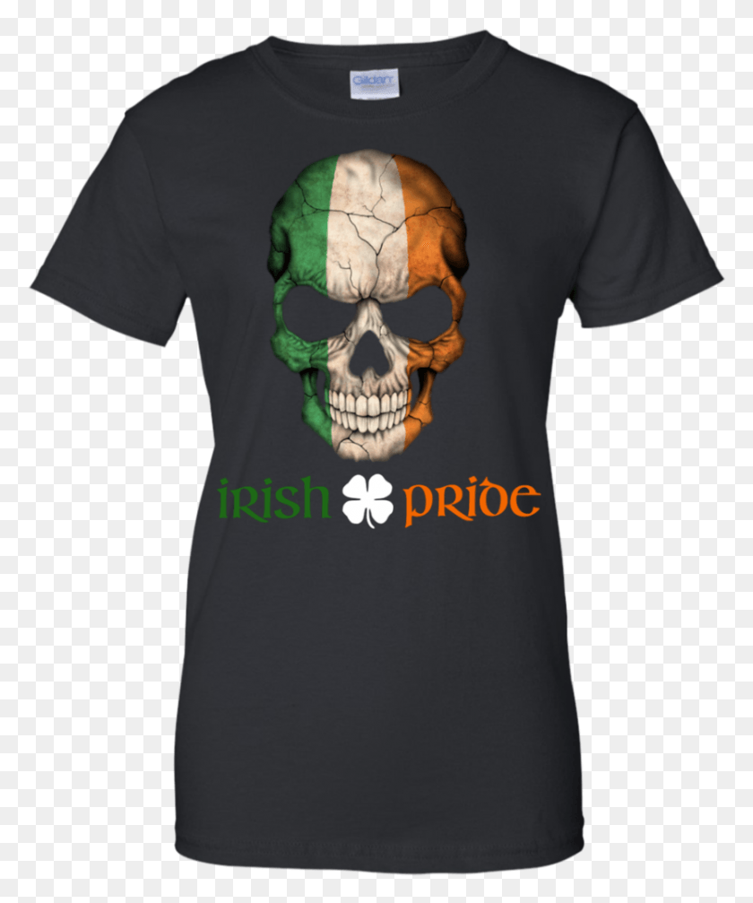837x1017 Irish Flag Skull T Shirt, Clothing, Apparel, T-shirt HD PNG Download