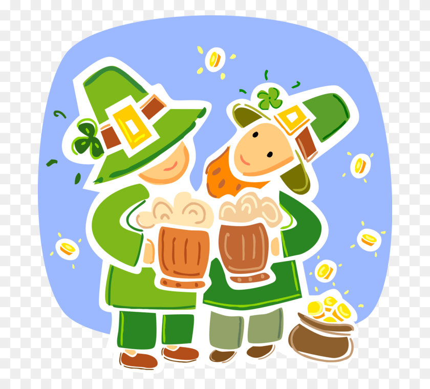 692x700 Irish Leprechauns Drink With Pot Of Gold, Text, Number, Symbol HD PNG Download