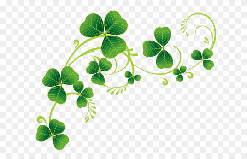 632x481 Irland Clipart Four Leaf Clover St Patricks Day Clip Art Transparent, Leaf, Plant, Green HD PNG Download