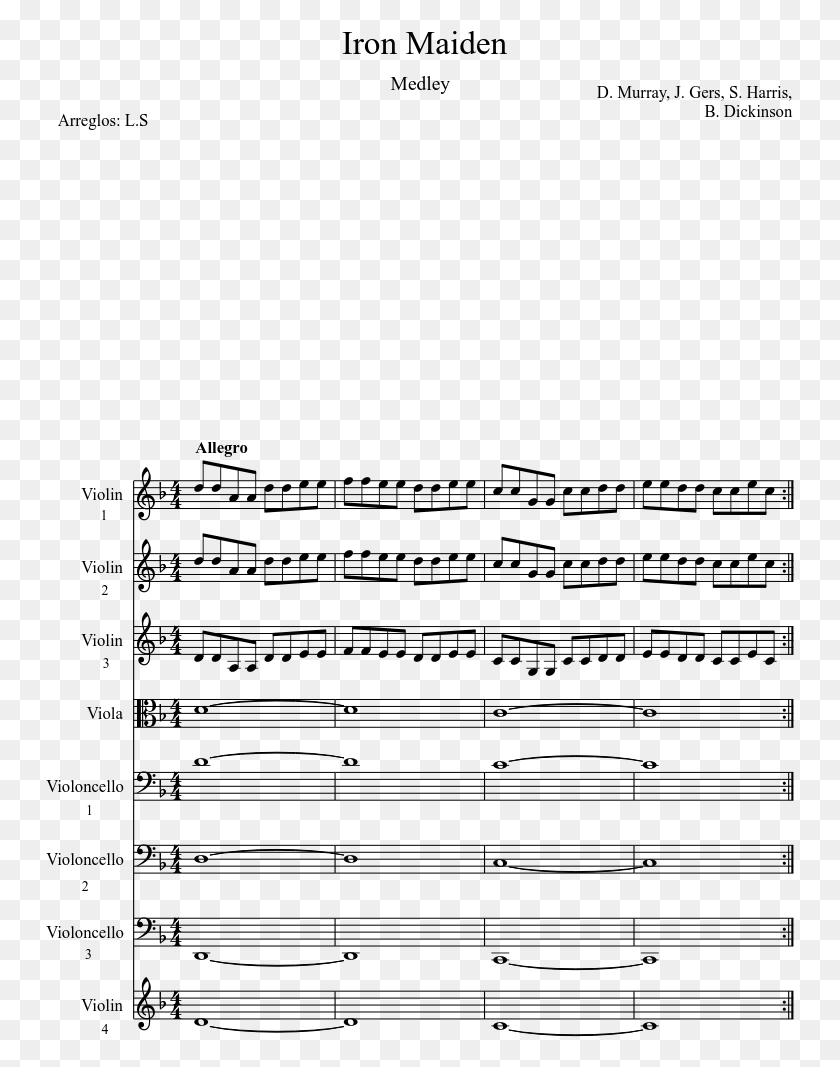 749x1007 Iron Maiden Sheet Music Composed By D Super Smash Bros Ultimate Theme Alto Sax, Gray, World Of Warcraft HD PNG Download