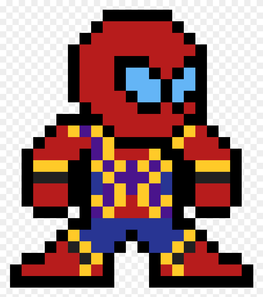 778x889 Iron Spider Civil War Spiderman Pixel Art, Graphics, Pac Man HD PNG Download
