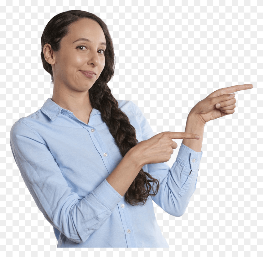 836x814 Irsus Pointingwomanpng Woman Pointing, Person, Human, Clothing HD PNG Download