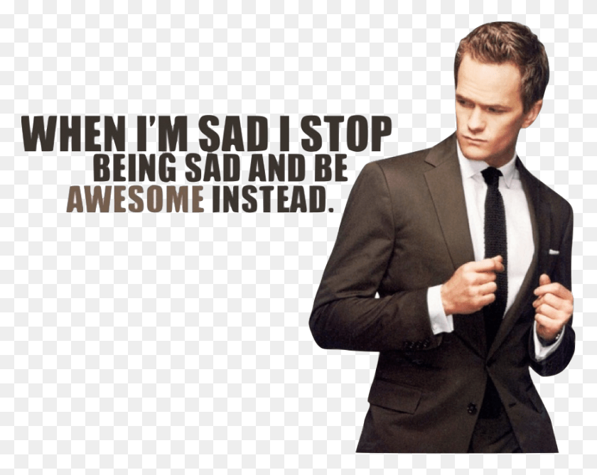 869x679 Is Radio Rediscovered Barney Stinson Be Awesome Instead, Tie, Accessories, Suit HD PNG Download