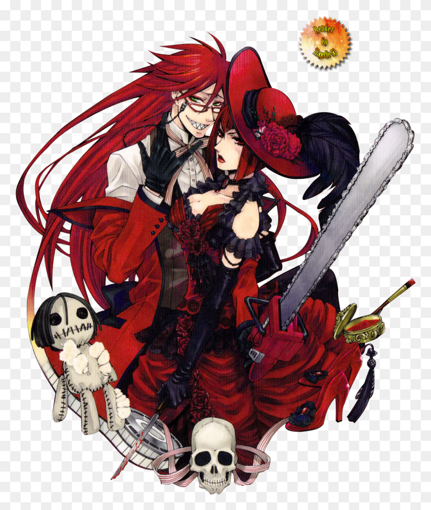 1002x1202 Is This Your First Heart Madam Red And Grell Sutcliff, Person, Human, People HD PNG Download