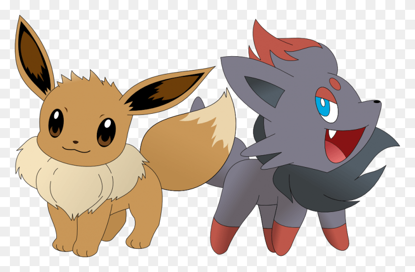 1001x632 Is This Your First Heart Pokemon Zorua And Eevee, Animal, Mammal, Graphics HD PNG Download