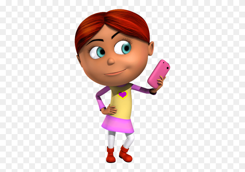 329x530 Isabella 3d Character Taking A Selfie Cartoon Girl Selfie, Doll, Toy, Person HD PNG Download