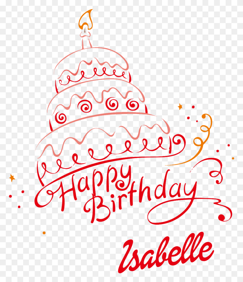 881x1037 Isabelle Happy Birthday Vector Cake Name Happy Birthday Chahat Cake, Text, Diwali HD PNG Download