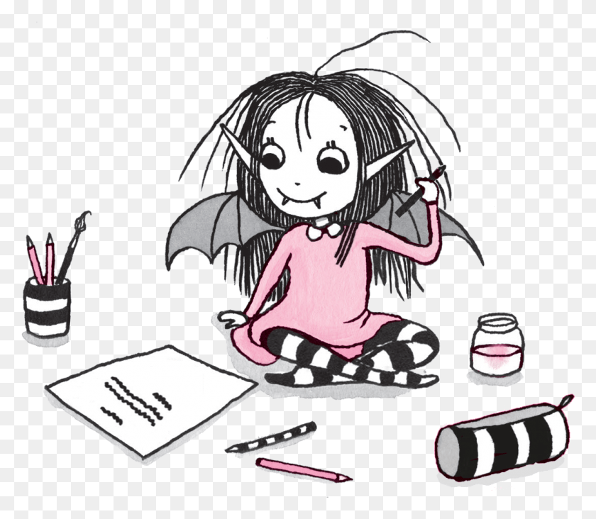 1085x936 Isadora Moon Writing Isadora Moon, Person, Human, Text HD PNG Download