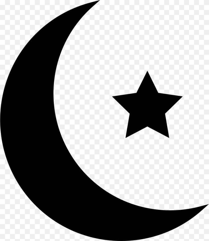 850x980 Islamic Crescent With Small Star Zvezda Vector, Star Symbol, Symbol PNG