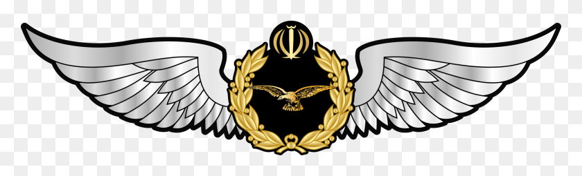 2000x502 Islamic Republic Of Iran Army Aviation Clipart Pilot Emblem, Symbol, Gold HD PNG Download