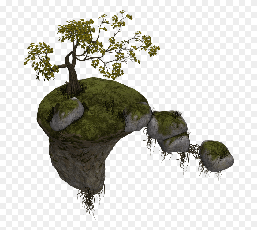 696x689 Island Transparent Images Flying Tree, Land, Outdoors, Nature Descargar Hd Png