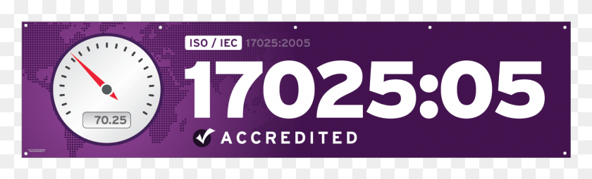 1385x347 Iso 17025 2005 Banner Gauge, Text, Number, Symbol HD PNG Download