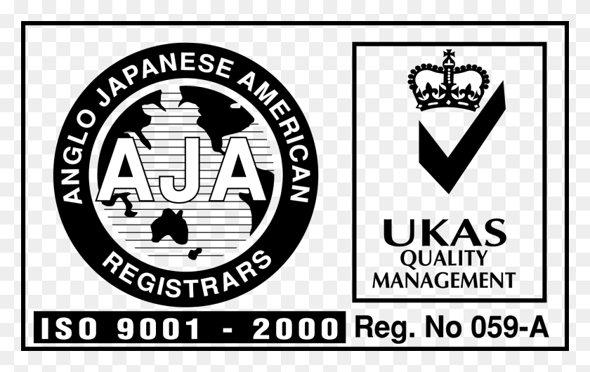 1633x985 Descargar Png Iso 9001 2000 Logo Aja Ukas Anglo Japanese American Registrars Logo, Etiqueta, Texto, Símbolo Hd Png