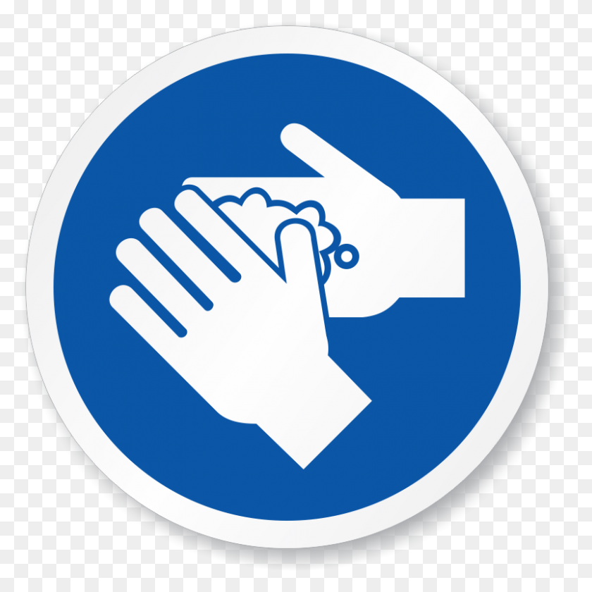 800x800 Iso Mandatory Circle Sign Farm Health And Safety, Hand, Handshake, Washing HD PNG Download