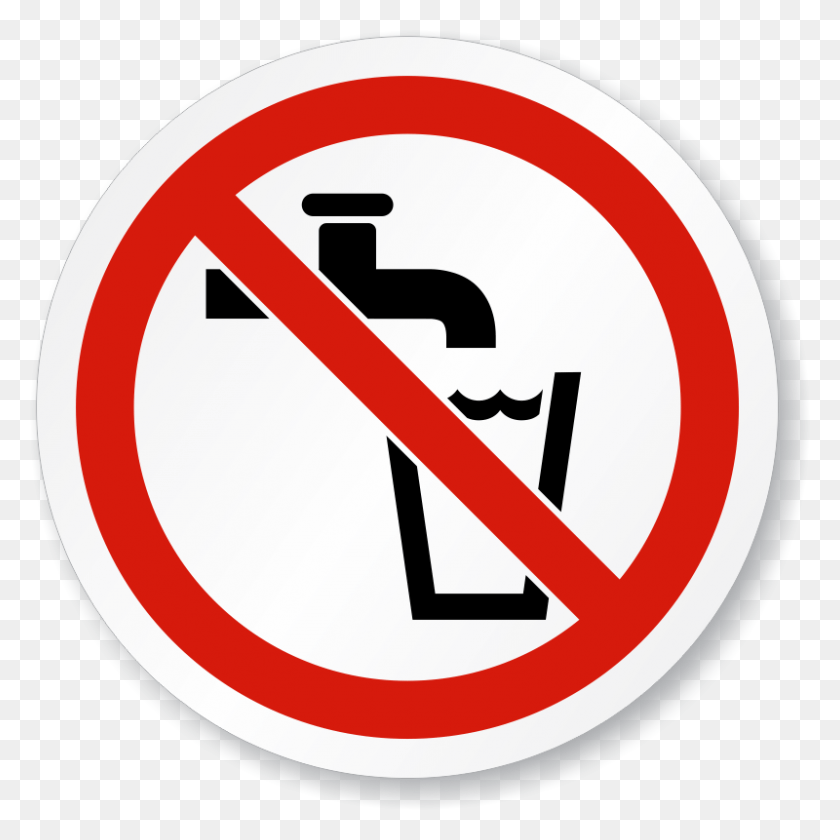 800x800 Iso Prohibition Sign Warning Non Potable Water, Symbol, Road Sign, Stopsign HD PNG Download