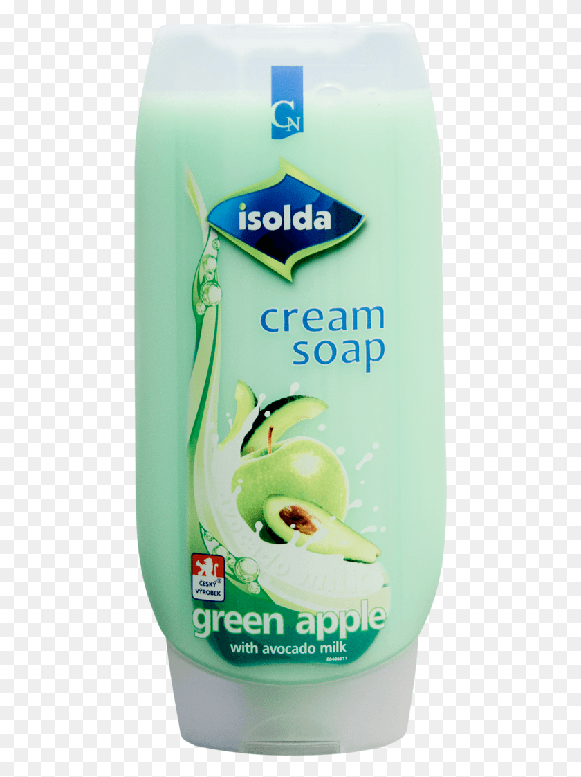 454x1062 Isolda Green Apple Cremoso Jabón 8 Cosméticos, Botella, Bebida, Bebida Hd Png