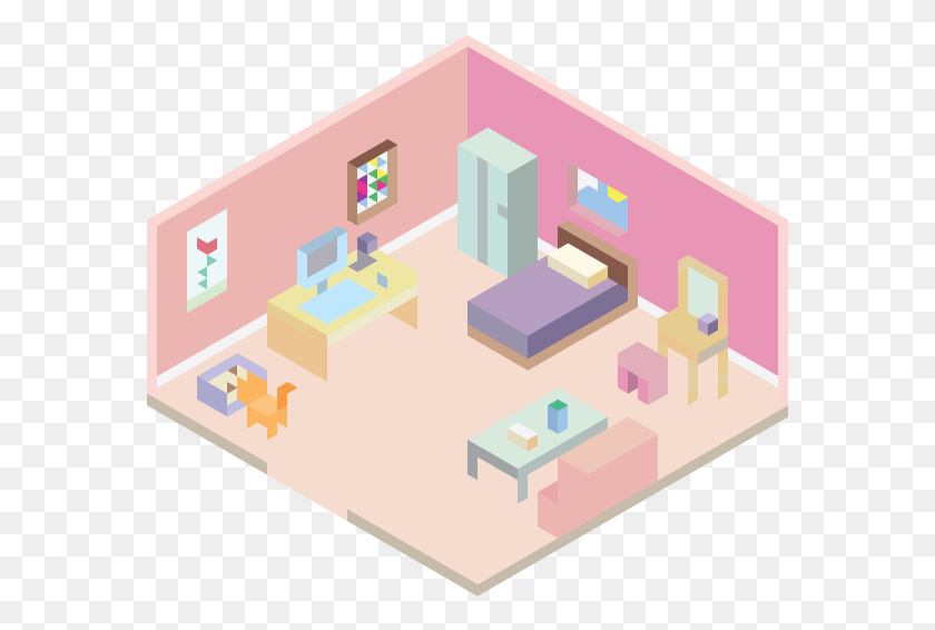577x506 Isometric Grid Room I Did For My Graphic Design Class Floor Plan, Diagram, Network HD PNG Download