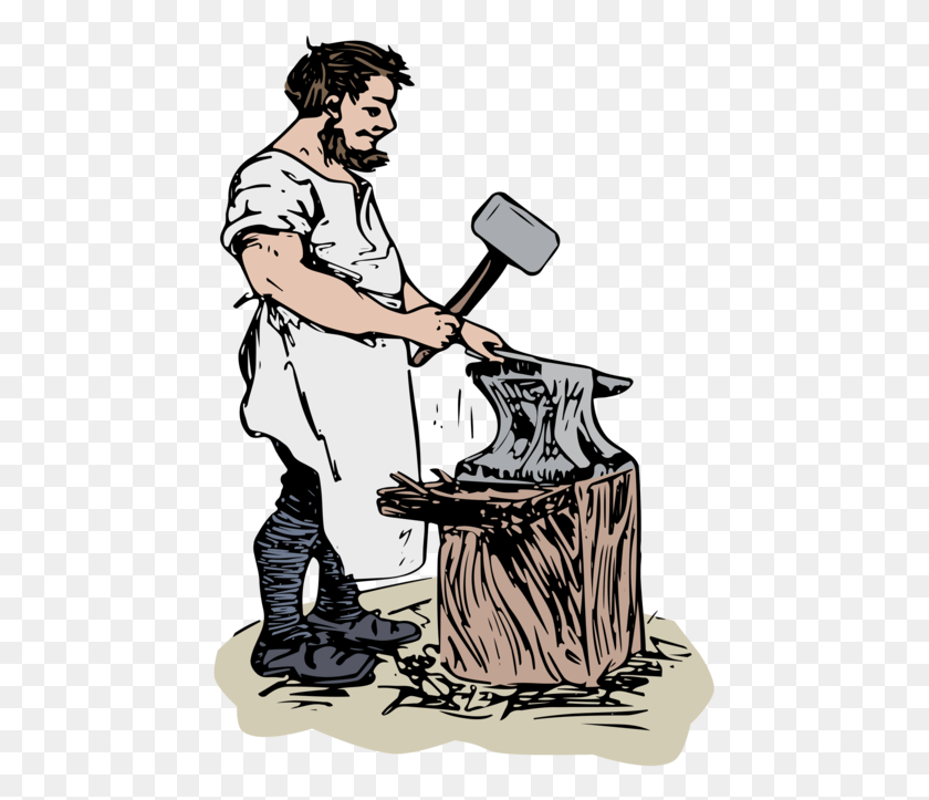 455x663 Issi 2018 Blacksmith Hammer Drawing Anvil Drawing Of A Blacksmith, Person, Human, Clothing HD PNG Download