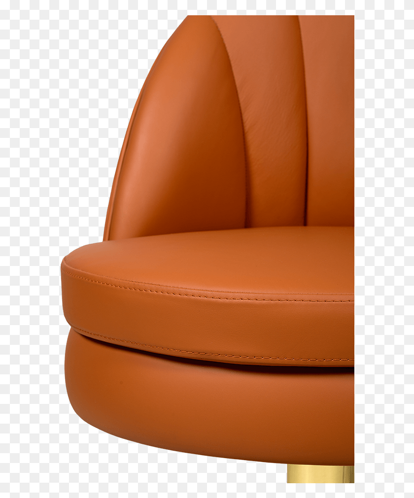 598x951 It Features A Round Polished Brass Swivel Base That Sleeper Chair, Furniture, Couch, Cushion HD PNG Download