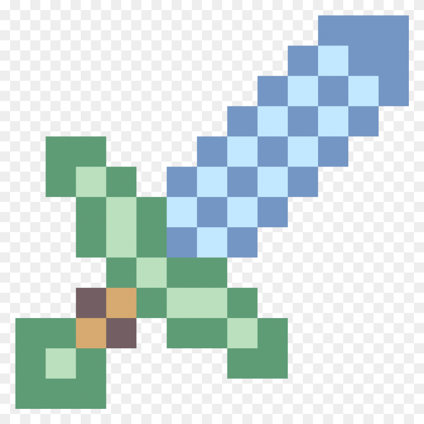 1561x1561 Это Значок Короткого Обоюдоострого Меча Espada Diamante Minecraft, Зеленый, Шахматы, Графика Hd Png Скачать