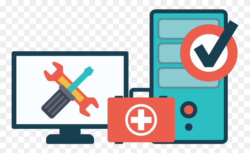 763x455 It Services Pc Troubleshooting Graphic Design De Computador, First Aid, Airplane, Aircraft HD PNG Download
