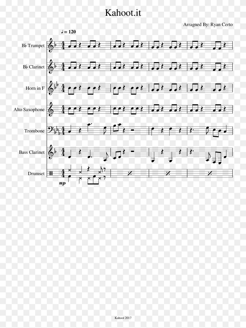 750x1062 It Sheet Music Composed By Arragned By 7 Nation Army On French Horn, Gray, World Of Warcraft HD PNG Download