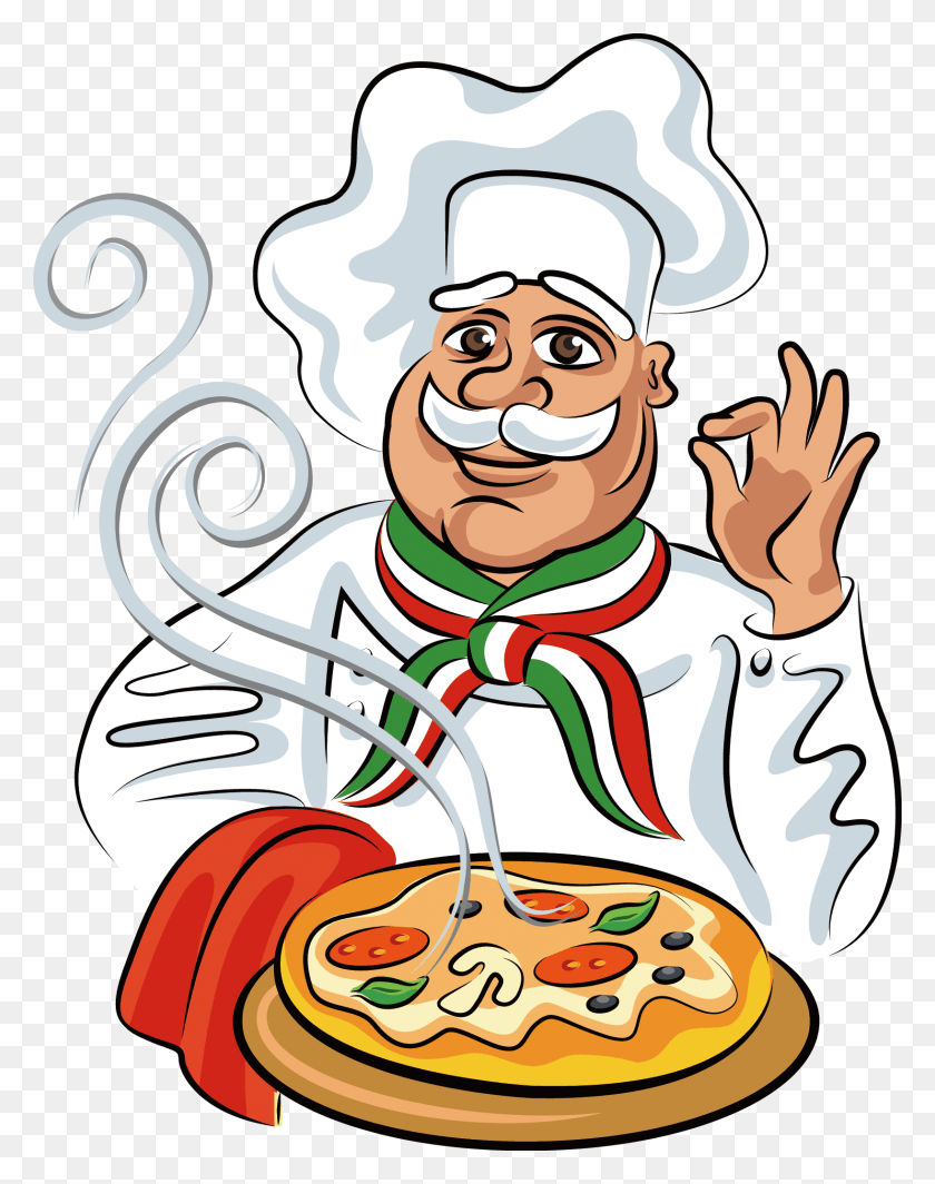 1635x2106 Italian Cuisine Chef Cartoon Pizza Italian HD PNG Download