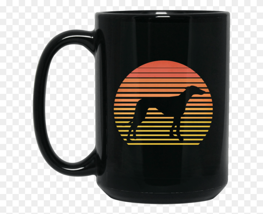 635x624 Italian Greyhound Retro Dog Silhouette Funny Mug Black Mug, Coffee Cup, Cup, Stein HD PNG Download