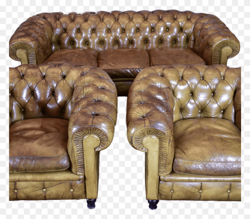 1775x1537 Italian Poltrona Frau Chesterfield Set Couch HD PNG Download