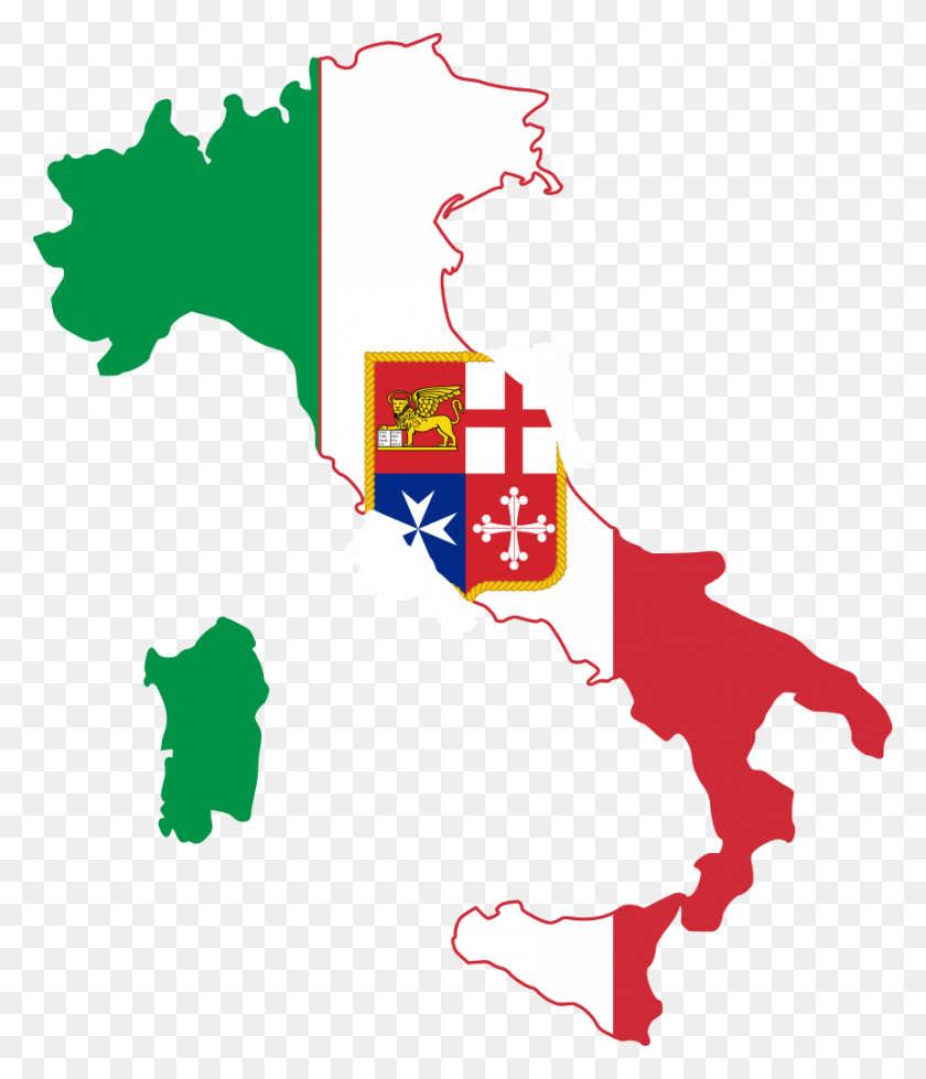 869x1024 Italy Flag Map Italy Flag Clip Art, Plot, Diagram, Atlas HD PNG Download