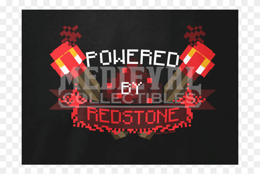701x501 Descargar Png Elemento Minecraft Powered By Redstone, Cartel, Publicidad, Texto Hd Png